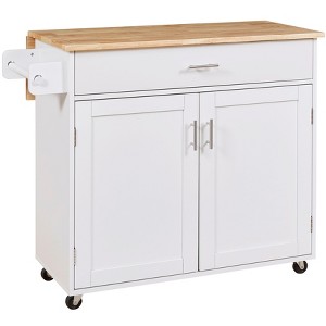 NicBex 39Inch Rolling Kitchen Island with Drop Leaf,Divider and Internal Storage Rack,Kitchen Cart with Spacious Drawer - 1 of 4