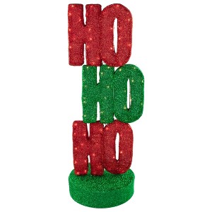 Northlight Lighted "Ho Ho Ho" Outdoor Christmas Sign Decoration - 39" - Warm White Lights - 1 of 4