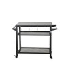 DOMETOUR 3-Shelf Outdoor Grill Cart Table with Wheels, Pizza Oven & Food Prep Table, Blackstone Griddle Stand with Propane Tank Hook - 4 of 4