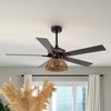Parrot Uncle 52" Matte Black Indoor Rattan Plaited Element Ceiling Fan, Farmhouse - 4 of 4