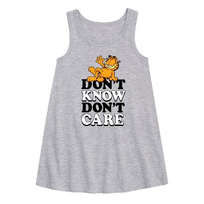 - Garfield - Don't Know Don't Care Graphic Sleeveless Aline Dress