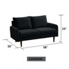 Velvet Loveseat Mid-Century Modern Sofa Tufted Couch with Wooden Legs for Living Room - 4 of 4