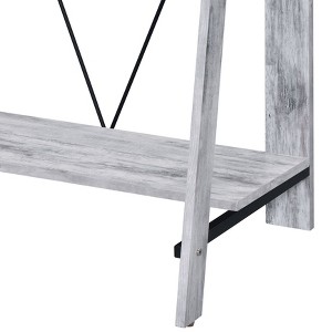 Vynxaria Antique White Black Writing Desk Vintage-Farmhouse Design for Home Office Rustic Interiors - 1 of 4