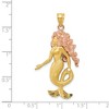Black Bow Jewelry 14k Yellow and Rose Gold, Two Tone Large Mermaid Pendant - 4 of 4