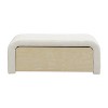 Homy Casa Upholstered Ottoman Bench with Solid Wood Base, Modern Low Profile Accent Seat, Beige - 4 of 4