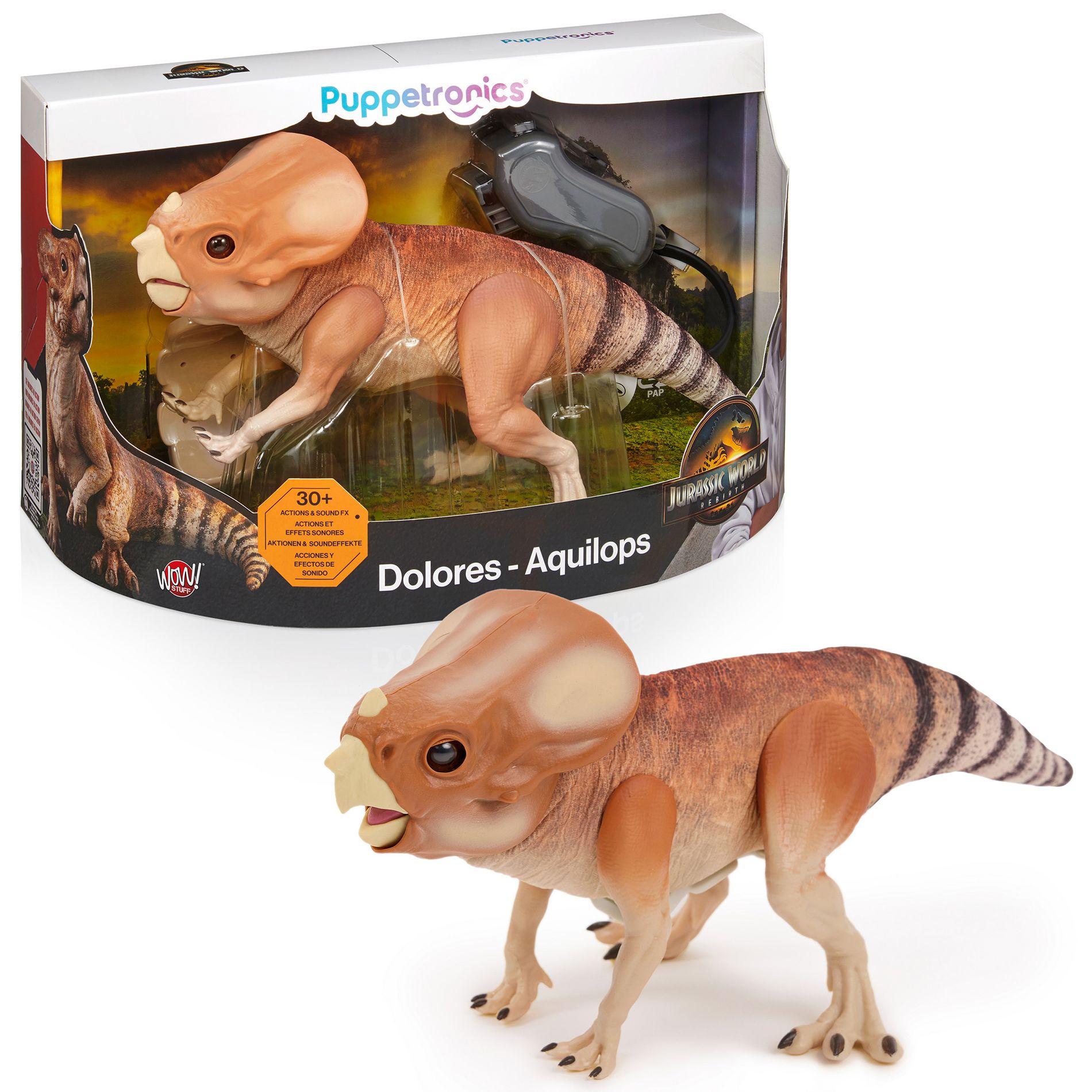 WOW! STUFF: Jurassic World Dolores Deluxe Puppetronic, Dinosaur Toy, Ages 8+