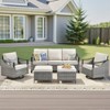 Buenhomino Outdoor Patio Furniture Sets, All-Weather PE Wicker Seating with Swivel Chairs, Sofas, Ottomans & Tables for Garden, Deck & Porch - 2 of 4