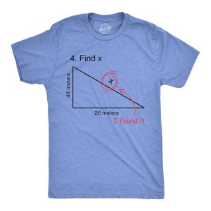Find X T Shirt Funny Saying Math Teacher Graphic Sarcastic Gift Novelty Dad Joke - Crazy Dog Men's T Shirt - 1 of 4