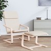 vidaXL Chair Accent Armchair Relaxing Seating Office Chair Furniture Fabric - Cream - 3 of 4