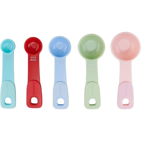Farberware Color Set of 6 Measuring Spoons with Ring, measuring spoons with  ring
