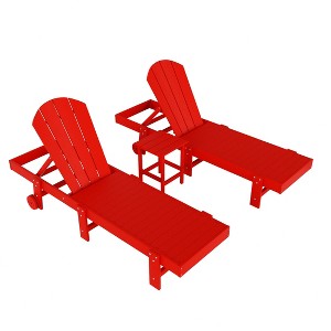 WestinTrends Malibu 3 Piece Poly Reclining Chaise Lounge With Wheels - 1 of 4