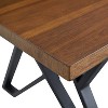 Gulches 59" Modern Industrial Dining Table, Walnut Finish MDF Top & Metal Trestle Base, Rectangular Kitchen Table for Home/Commercial Use - 2 of 4
