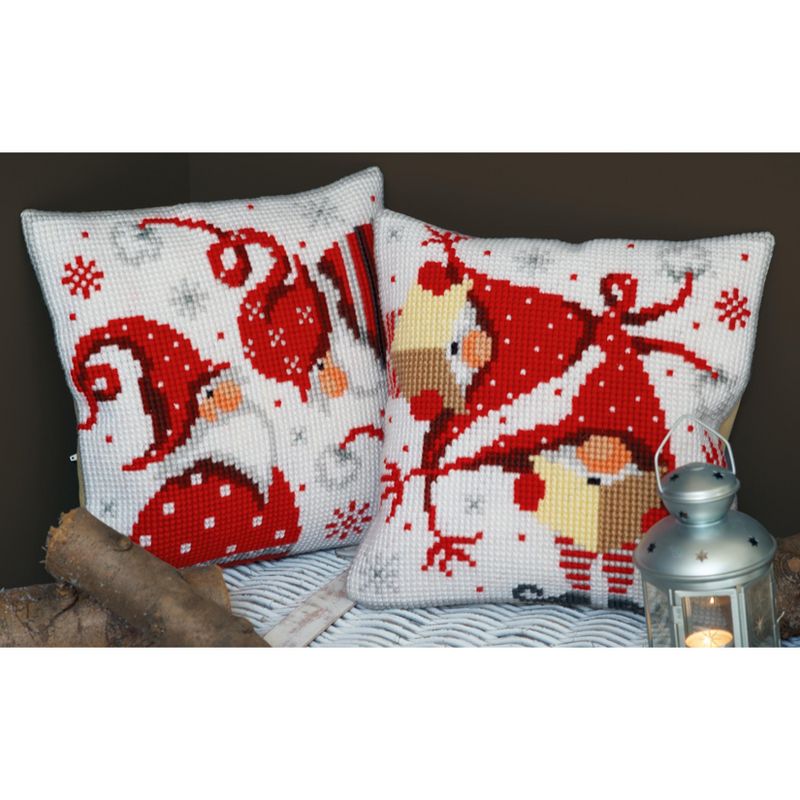 Vervaco Needlepoint Cushion Top Kit 16"X16"-Christmas Gnomes II Stitched In Yarn, 3 of 4