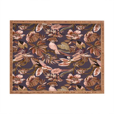 Marta Barragan Camarasa 2Pink tropical birds landscape 18" x 14" Large Rectangular Tray - Deny Designs