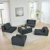 Okak Modern Modular Sectional Futon Sofa for Living Room Bedroom,Deep Seat Sleeper Couch with Comfy Backrest & Removable Ottoman - 4 of 4