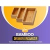 YBM HOME Bamboo Drawer Organizer Storage Box for Kitchen Drawer, Junk Drawer, Office, Bedroom, Children Room, Craft, Sewing, and Bathroom, Pack of 6 - 2 of 4