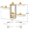96'' Space-saving Floating Closet Organizer,  Wall-mounted Closet System with Shelves and Hanging Rods - 3 of 4