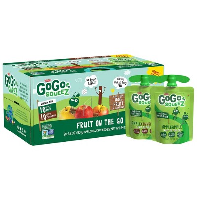 GoGo squeeZ Applesauce, Variety Apple/Cinnamon - 3.2oz/20ct