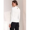 Allegra K Women's Elegant Stand Collar Long Sleeve Button Decor Office Blouse - 3 of 4