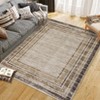 Modern Bordered Area Rug for Living Room Home Office Soft Washable Low Pile Contemporary Rug Accent Throw Carpet - 2 of 4