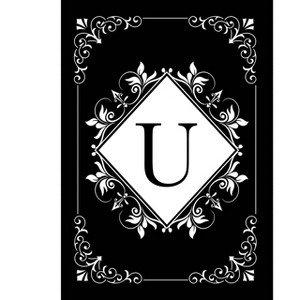 Briarwood Lane Everyday Double Sided Garden Flag 12x18 For Outdoor Black and White Monogram U Garden Flag Flags For Outside - 1 of 4