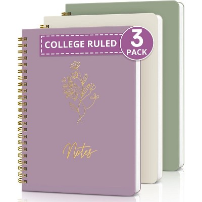 3 Spiral Notebook for Work, A5 Cute Pretty Lined Journal for Women & Writing, College Ruled Journaling Notebooks