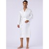 Lars Amadeus Men's Solid Satin Robe Long Sleeve Sleepwear Pajama Bathrobe - 3 of 4