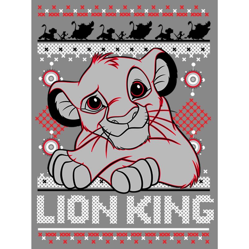 Boy's Lion King Simba Ugly Christmas Sweater Print Performance Tee, 2 of 5
