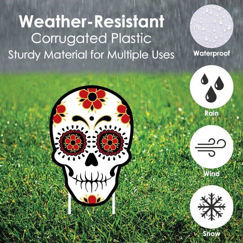 Big Dot of Happiness Day of the Dead - Sugar Skull Skeleton Lawn Decorations - Outdoor Yard Decorations - 10 Piece, 5 of 9