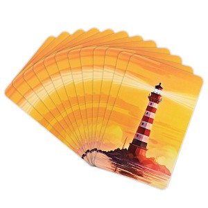 Dicksons Lighthouse - Light Believes Darkness - John 12:46, Orange 3.8 x 2.5 Inch Laminated Cardstock Pocket Card Bookmark; Pack of 12 - 1 of 2