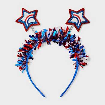 Americana Tinsel Headband - Red/White/Blue