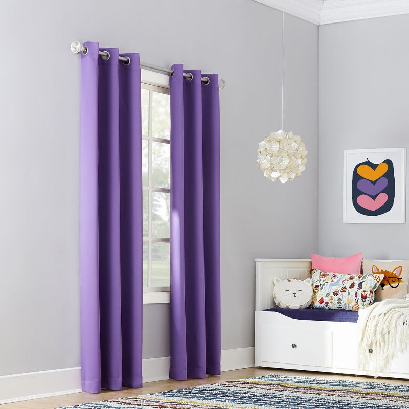 Riley Kids' Bedroom Blackout Grommet Top Curtain Panel - Sun Zero, 3 of 8