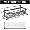 Aoibox Shower Caddy Shelves Organizer Rack, No Drilling Wall Mounted Self Adhesive Shower Shelves for Inside Shower, Matte Black - 2 of 4