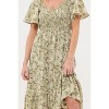 August Sky Women's Short Flounce Sleeves Floral Smocked Midi Dress - 4 of 4