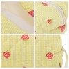Unique Bargains Quilted Stripe Strawberry Square Makeup BaG 1 Pc - 3 of 4