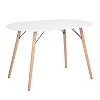 Homy Casa 47.2" Oval Mid-Century Dining Table with Beechwood Legs, White - 2 of 4
