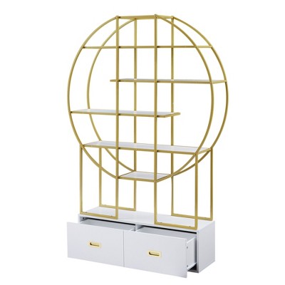NicBex 70.80" 5-Tier Bookshelf with 2 Drawers & Display Shelves Bookcases for Living Room Home Office, Yellow