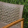 Gulches Wood & Wicker Loveseat for Elegant Outdoor Relaxation - 4 of 4