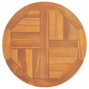 vidaXL Table Top Solid Teak Wood Round 1" 19.7" - 1 of 4