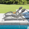 Moda Furnishings Adjustable Aluminum Outdoor Chaise Lounge Chairs with Metal Side Table, All Weather for Deck , Lawn, Poolside and Backyard - 2 of 4