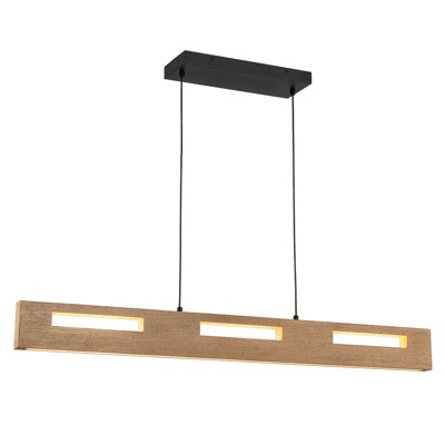 LLHZSY 41 3/10" LED Rustic Wood Linear Kitchen Island Pendant Fixture, Dimmable