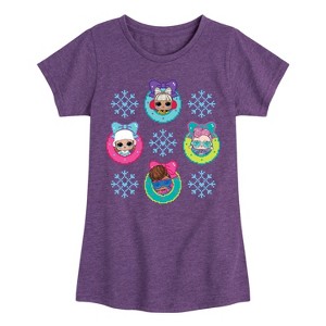 Girls' - Lol Surprise! - Snowflake Wreath Fitted Short Sleeve Graphic T-Shirt - 1 of 4