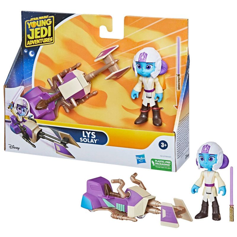 Star Wars Young Jedi Adventures Lys Solay and Speeder Bike Vehicle Set, 1 of 14