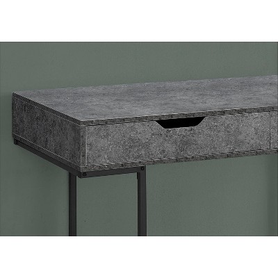 Modern 48" Grey Stone-Look Home Office Desk with Storage Drawers