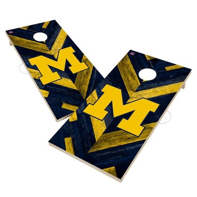 NCAA Michigan Wolverines 2'x4' Solid Wood Cornhole Board