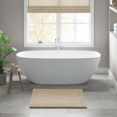 Kumasinova Plush Cotton Bathroom Rug, 3000 GSM Reversible Bath Rug, Tufted Washable Rug, Non-Slip Area Rug, Door Mat