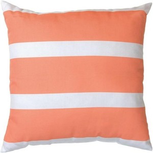 Manual Woodworkers & Weavers Coral Stripe Climaweave Decorative Pillow 18 Inch - 1 of 3