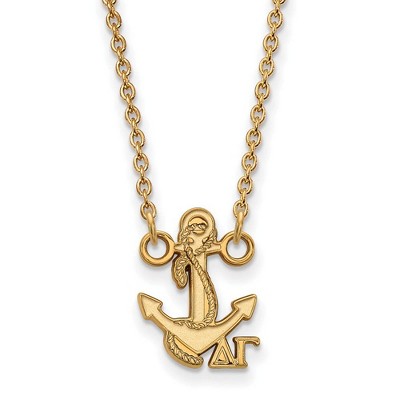 Black Bow Jewelry 14k Yellow Gold Plated Sterling Silver Delta Gamma Greek Life Necklace 18 Inch