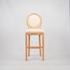 Dsvimoy Counter and Bar Stool French Country Wooden Barstools with Upholstered Seating for Kitchen, Beige, 47.6"*11.8"*17.7" - 4 of 4