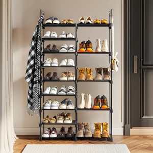 KTMBDW Double Row 9 Tier Shoe Rack, Non-Woven Fabric Storage Organizer, 40 Pairs Space-Saving Shoe Tower - 1 of 4